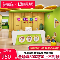 Childrens playground cashier curved paint paint front desk early education center reception table Education Institution training class bar