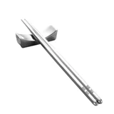 Высококлассные нескользящие палочки для еды из нержавеющей стали, металлический комплект для коммерческого использования