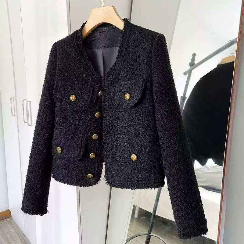 Осенняя короткая ретро-куртка, стиль Chanel, премиум-класс, коллекция 2023 года