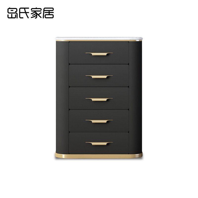 Island's slate solid wood chest of drawers bedroom storage cabinet against the wall Nordic light luxury chest of drawers simple modern storage cabinet
