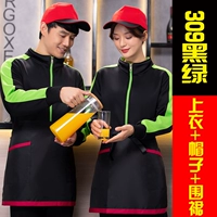 309 черный и зеленый плюс бархат (шляпа + топ + фартук)