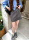 Gray suit skirt plus size Korean style casual arm-wrapped skirt summer high-end temperament versatile A-line skirt