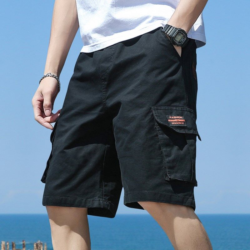 Day Ensemble Tooling Shorts Male summer thin loose outside wearing casual 50% pants Korean version trendy horse pants straight cylinder 50% pants