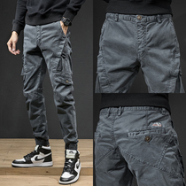 Beam Footed Pants Mens Summer Pure Cotton Casual Pants Korean Version Tide Ins Hyperfire Elastic Body Small Leggings Pants