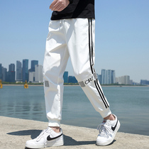 Han Edition Trend Mens Summer Thin pants 100 hitch casual handsome loose sports bunches Binding Tooling 90% Pants