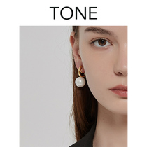 No ear hole into the big pearl ring ear clip mosquito coil European and American French advanced cold style simple temperament design