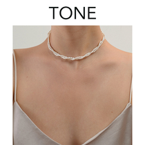 Double wrap natural pearl necklace female choker choker French retro high sense simple ins Net Red