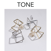 No ear hole into the geometric line studs earrings earring clip mosquito coil cold style simple advanced sense of personality French ins