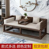 2021 New Vintage New-style Bed All-solid Wood Zen furniture with cushions Four Seasons General craftsmanship Art sensation