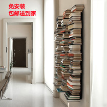 Close by wall Bookshelf Multilayer Shelve Art Invisible Upper Wall Bookshelves Not Occupy Space Corner Net Red Bookshelves Small Family Type