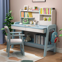 Solid Wood Children Study Chair Adjustable Lifting Book Table And Chairs Student Eye Protection Learning Table Girls Bedroom Middle School Students 1m