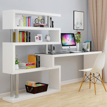 Corner Desk Bookcase Unity Plus Computer Bookcase Integrated Table Nordic Style Makeup Learning Elementary School Student Writing Desk