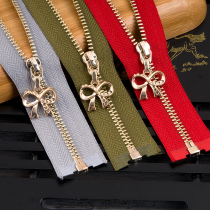 No. 3 metal zipped autumn jacket copper tooth door flap opening pull-lock jacket can split long zip fitting Dividend