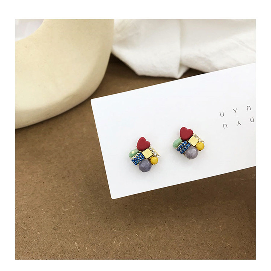 Delicate Collision Color Geometric Earshot Woman Korea Temperament 100 Hitch Personality Earrings 2022 New Wave Student Ear Ornaments