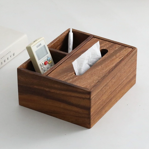 Настольные универсальные салфетки из натурального дерева, пульт, коробка для хранения, деревянная коробка