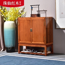  Big fruit rosewood foyer shoe cabinet New Chinese household door entrance cabinet Mahogany furniture Myanmar rosewood storage cabinet