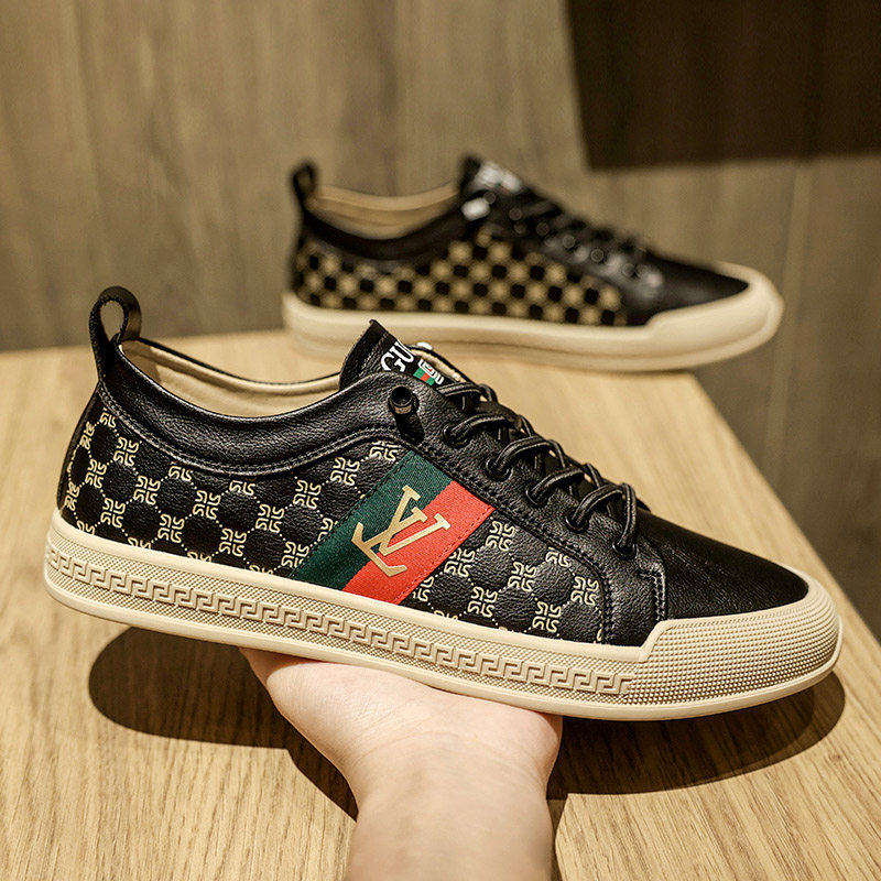 Winter men's casual board shoes 2021 Fall new shoes Men's black low Help European station Tide Shoes Men's Exploits