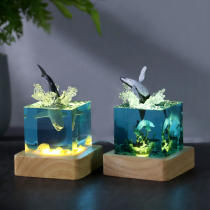 Creative marine resin handicrafts whale humpback whale dolphin megalodon cafe home night light ornaments