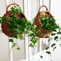 Rattan woven flower basket rattan flower pot simulated plant wall hanging basket wall hanging wall hanging flower pot wall