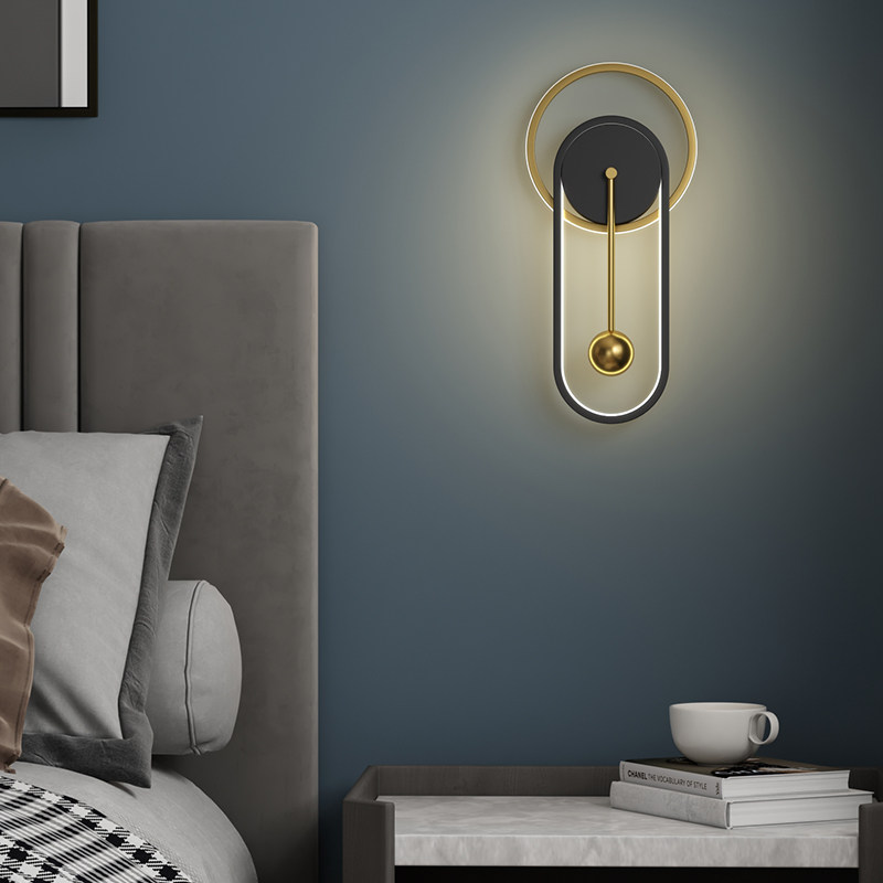 Wall lamp Bedroom bedside Living room Bedroom TV Background wall lamp Nordic minimalist net red aisle Staircase Extremely Simple Wall Lamp