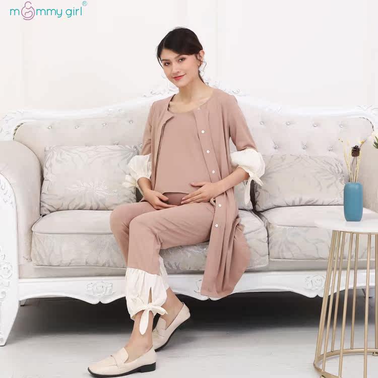 Spring and summer pregnant women's home clothes cotton three-quarter sleeve pajamas pajamas pregnancy postpartum nursing confinement clothing fashion suit