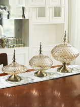 American light luxury creative fruit plate with cover European modern luxury coffee table table side cabinet Dry candy plate ornaments