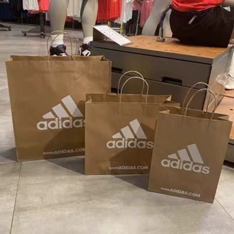 Authentic Adidas Store Thickened Handle Rope Kraft Paper Bag Handbag Shoe Clothing Shopping Bag Gift Bag