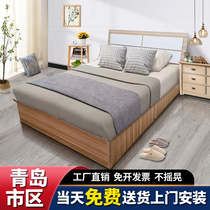 Box-type storage bed single bed 1 2 meters storage modern minimalist box bed 1 8 meters Qingdao double bed