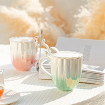 Island Deer Superior sense cup Drink coffee cup with cover Breakfast oat cup Ceramic Mark Cup Girl Lovers Water Cup