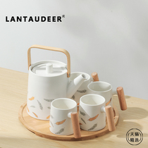 Island Deer Day Style Ceramic Water Kit Cup with water mug Home Living room light and luxurious Nordic teapot minimalist with trays