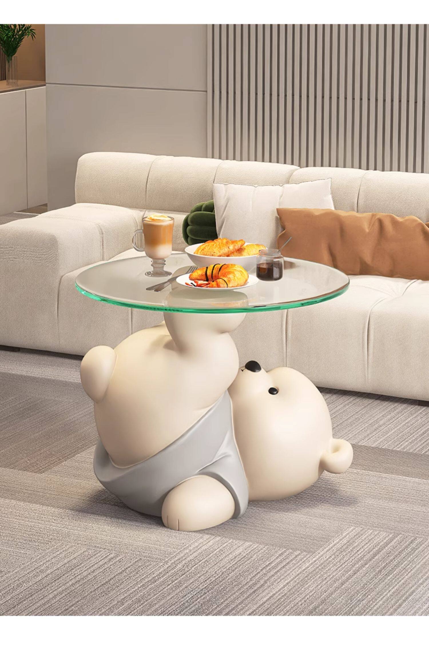 奶油风熊落地摆件装饰品电视柜旁沙发边几床头柜高级感乔迁礼物详情23