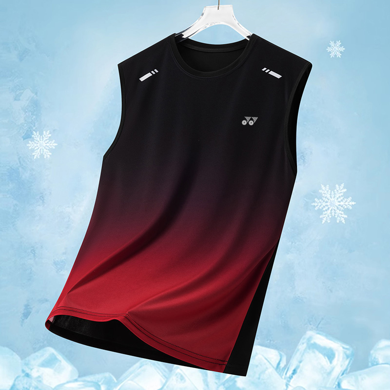 Yy Badminton Clothing Quick-Drying Breathable Sports Vest Men's and Women's Sleeveless T-Shirt Gradient Color Fitness Training Top Summer