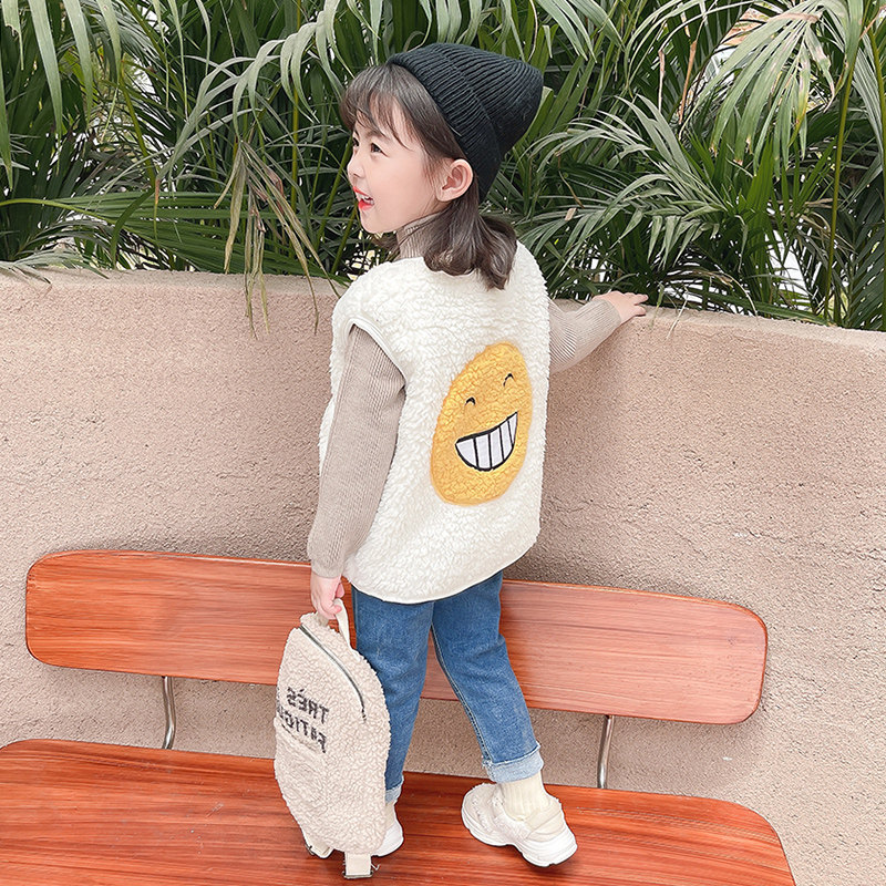 Children Waistcoat Vest Spring Autumn Outwear Vest Girl Cashmere Jacket 1 1 3 Year Old Baby Kamshoulder Baby Spring Fashion Fashion
