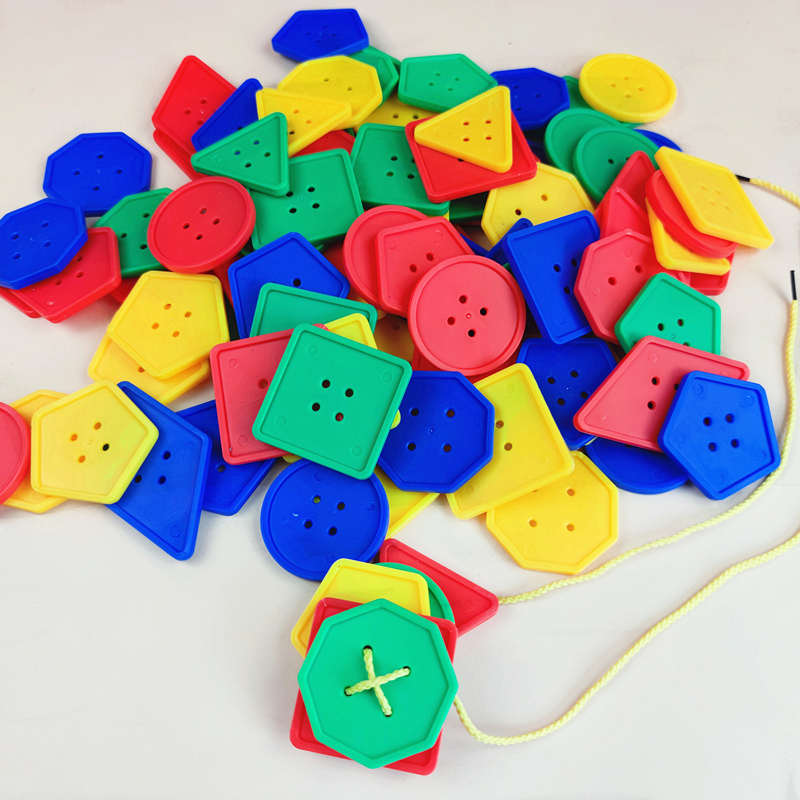 Children's toy Puzzle Early teaching button Threading Rope Kindergarten Teaching Aids Fine Action Training String Beads 1-3 years old