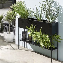 Garden courtyard outdoor flower shelf shelf balcony double-layer fleshy green chloropicolor living room window sill floor-to-ceiling