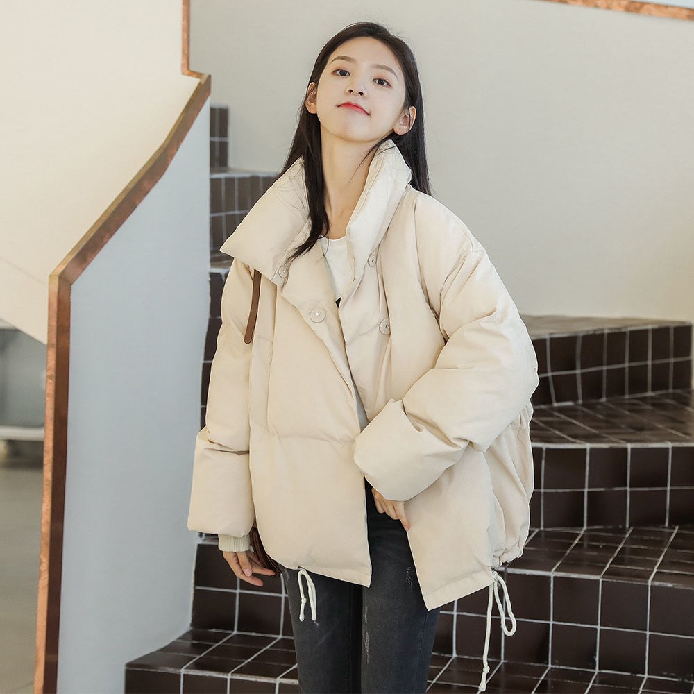 Cotton-padded women short ins bread clothes loose BF Harajuku wind students cotton-padded jacket Korean version of thick down cotton coat tide
