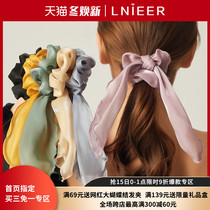 ins silk scarf hair band female tie hair forest Super fairy bow headgear Net red fairy hair jewelry ribbon headband hair hoop