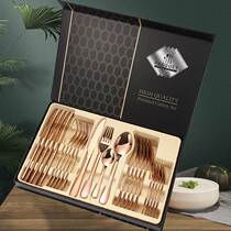 Cross-border Amazon stainless steel tableware 24-piece set 1010 four main pieces knife fork and spoon gift box set