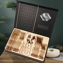 Cross - border Amazon Stainless Steel Tableware 24 pieces set 1010 - piece Knife and Fork Spoon Gift Box Set