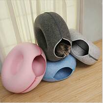 Factory direct sales felt cat nest donut-shaped cat tunnel four-season universal felt cat nest detachable pet nest