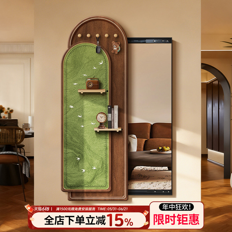 Medieval-Style Perforated Board Dressing Mirror, Hidden Full-Length Mirror, Sliding Concealed Invisible Entryway Mirror, Decorative Hanging Painting Medieval-Style Perforated Board Dressing Mirror, Hidden Full-Length Mirror, Sliding Concealed Invisible Entryway Mirror, Decorative Hanging Painting
