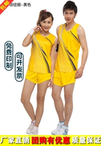 Summer track suit men and women training suit custom track and field vest shorts sports competition suit running comfortable and breathable