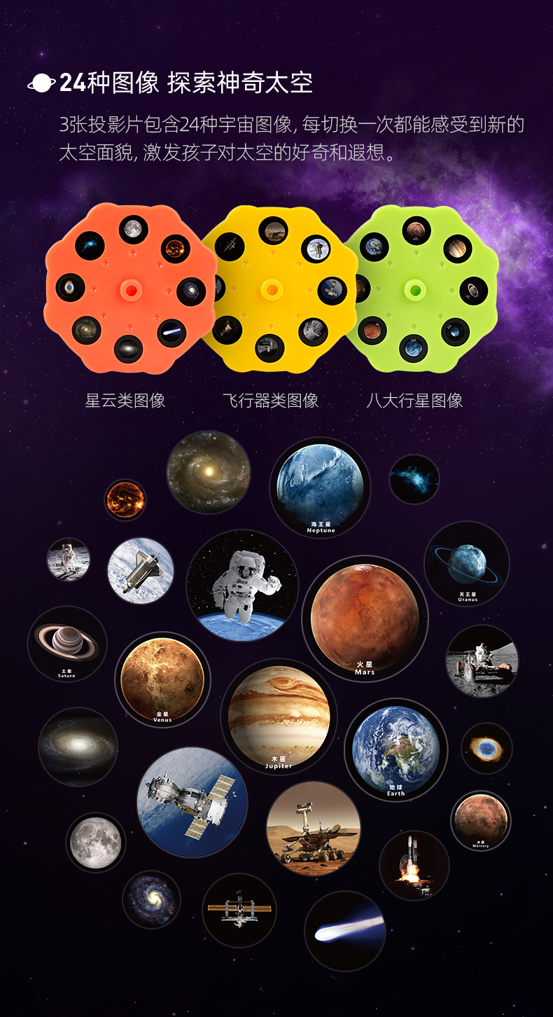 【中國直郵】Science can科學罐頭 太陽系行星語音投影機兒童宇宙模擬玩具