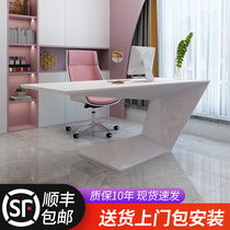 Baking Varnish Boss Table President Table Manager Table Fashion Medical Beauty Counseling Table Creative Minima Modern White Womens Desk