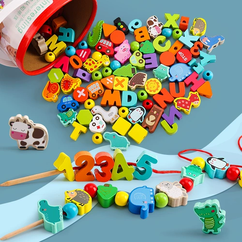 Детская игрушка с бусинами, бусины, конструктор для тренировок, раннее развитие, 2 лет, мелкая моторика