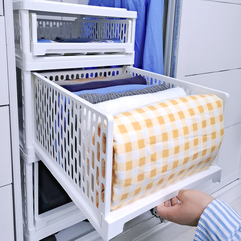 Wardrobe contains artifacts wardrobe drawer-type container box clothes layered partition arrangement shelf cabinet placing frame