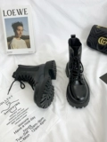 Martens, Tide, летние тонкие черные короткие сапоги в английском стиле на платформе, в британском стиле, коллекция 2024 года