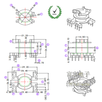 High frequency PQ2625 vertical 6 6P Double trough transformer BOBBIN electric wood skeleton PQ2625-2