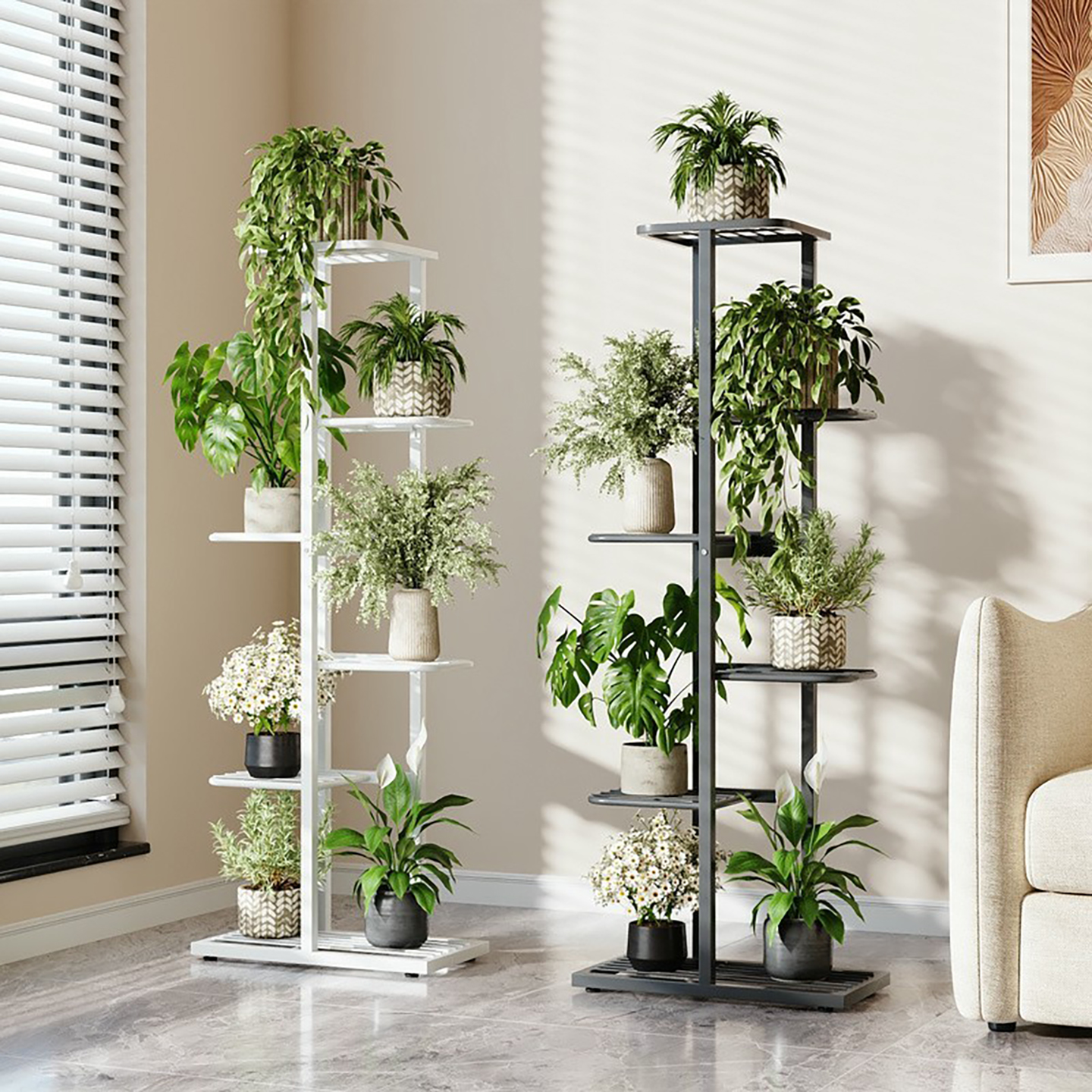 フラワーラックリビングルームフロアスタンド植物多肉質多層新しいバルコニーホームブラケット鉄製フラワーポットラック