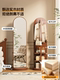 Solid Wood Rotating Dressing Mirror with Integrated Coat Rack, Floor-Standing Mirror for Home Use, Movable Full-Length Mirror for Bedroom